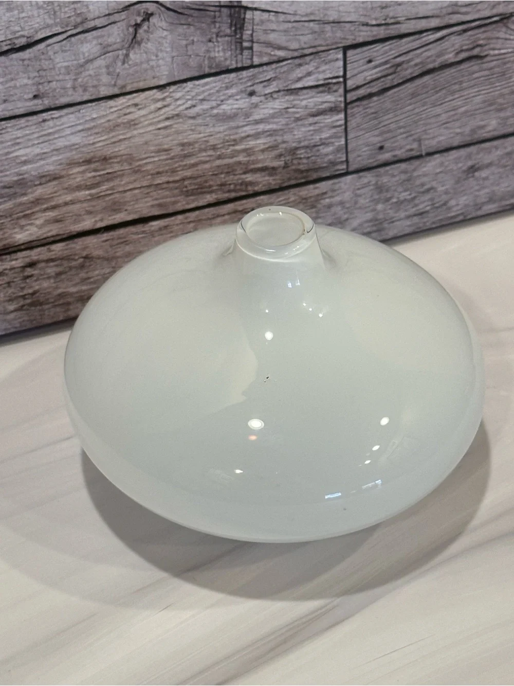 Vintage IKEA Salong White Opaline Glass Bud Vase Johanna Jelinek Onion Squat